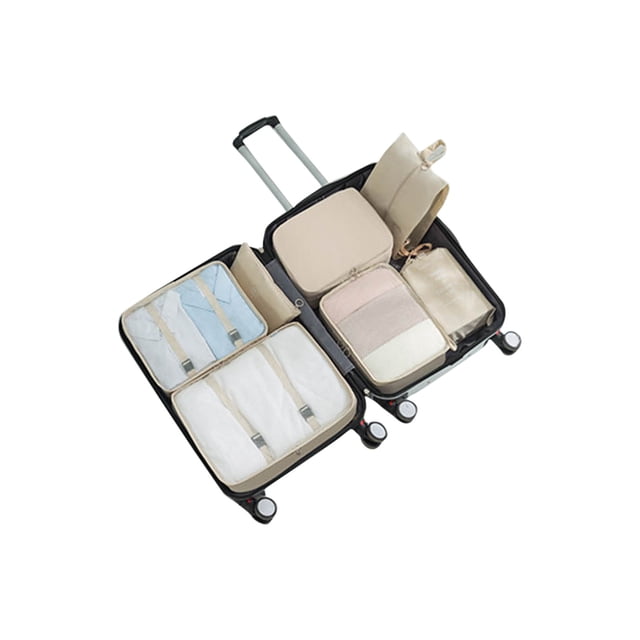 Bolsa de Almacenamiento Organizador Bolsa de Viaje 7 Piezas Conjunto de Ropa Zapatos Ropa Interior Organizador de Embalaje Poliéster para Equipaje Bolsas de Viaje Organizador para Equipaje