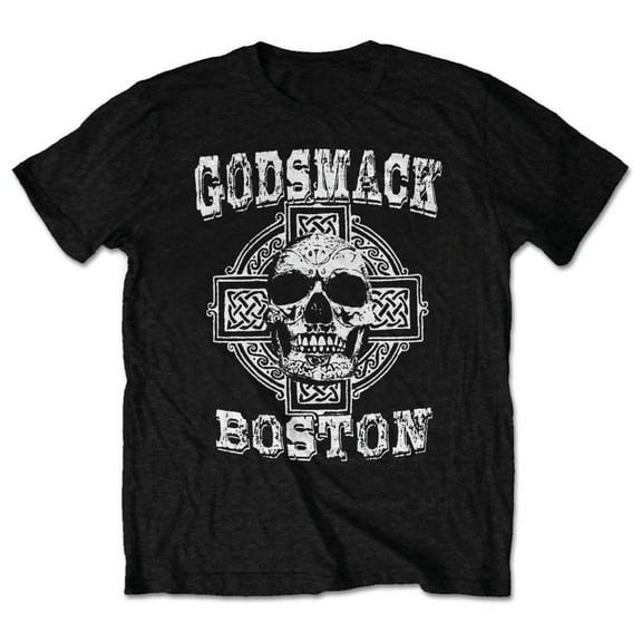 Men's Godsmack Boston Skull Slim Fit T-shirt Small Black