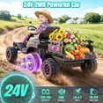 thumbnail image 3 of VIBESPARK 24V Ride on Tractor with Remote Control, 3 in 1 Ride on Car, Ride on Toy for Kids with Trailer, 6 Wheel Kids Electric Car w/ Bluetooth, MP3, Music, Pink, 3 of 10