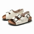thumbnail image 4 of Kids' & Toddlers' Cork Sandals PU Leather Beach Slides with Non-Slip Sole Family Matching Set Available, 4 of 10