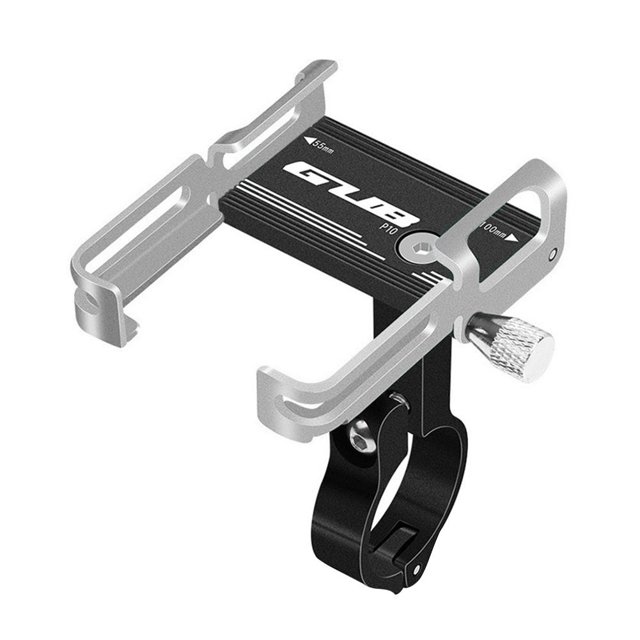 Soporte para teléfono celular para bicicleta Soporte para teléfono para bicicleta Clip para manillar (plata negra)