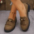 thumbnail image 6 of Wensltd Fashion Loafers Shoes Women Wide Width Round Toe Walking Shoes for Daily Office Outdoor Vintage Style Shoes Brown, 6 of 9