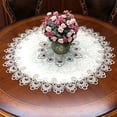 thumbnail image 4 of Round Tablecloth Lace Floral Table Cover Dustproof Home Festival Table Cloth, 4 of 5