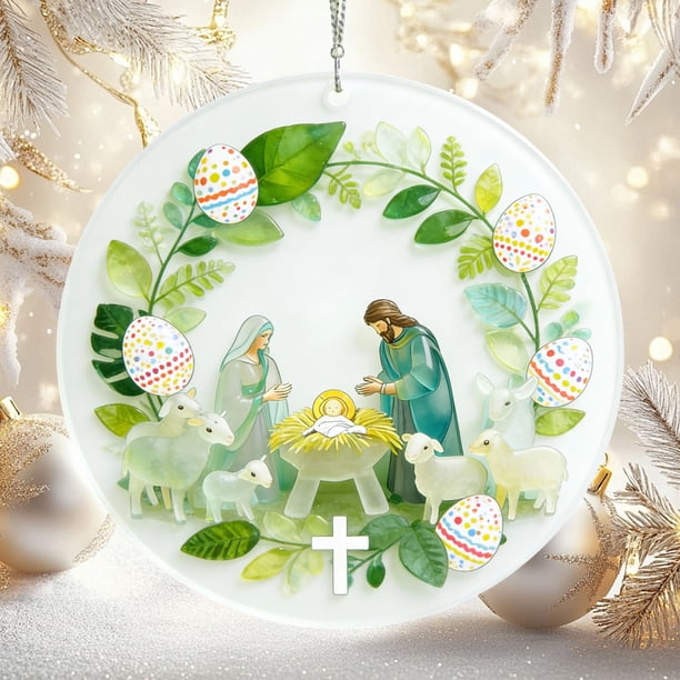 Decoraciones de Pascua, Adornos de Pascua, Regalos de Pascua Adorno de Pascua de Doble Cara Adorno de Escena Un helicóptero