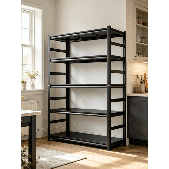Garage Shelving Units, Heavy Duty 5-Tier Storage Shelves, Metal Adjustable Storage Rack, Steel Shelves, 3000 lbs Capacity, Industrial Shelving for Heavy Tools