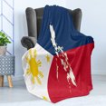 thumbnail image 4 of Phillipine Soft Flannel Fleece Throw Blanket, Map and Flag of Philippines Country Culture and Geography Theme Illustration, Cozy Plush for Indoor and Outdoor Use, 60" x 80", Multicolor, by Ambesonne, 4 of 5