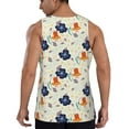 thumbnail image 3 of Fotbe Flower Leaves Pattern Men's Quick Dry Workout Tank Top Gym Muscle Tee Fitness Bodybuilding Sleeveless T Shirt Breathable Workout Shirt-Large, 3 of 9