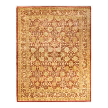 Hand-Knotted Wool Oriental Traditional Orange Area Rug 8' 2" x 10' 4"