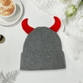 thumbnail image 6 of ZPAQI Knitted Caps Adult Unisex Beanies Hat with Devil Horn Fashion Winter Hat, 6 of 17