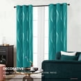 thumbnail image 6 of Deconovo Blackout Kitchen Curtains 45 inch length, Silver Wave foil Printed, Window Shades for Small Window (42 x 45 inch, Turquoise, 2 Panels), 6 of 9