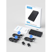 Lemorele USB 3.0 Switch, 2 PCs to Share Multiple Devices, 2-in 5-out KVM Switch, One-button Switching, USB 3.0 Sharing Switcher Hub for Windows/Mac/Linux/Android,Plug & Play