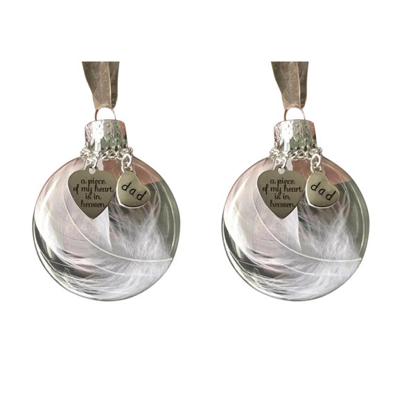 Xihbxyly Adorno Navideño de Ángel, Diseño Conmemorativo Conmovedor, Grabado "Mi Corazón Está En El Cielo", Decoración Versátil para Árbol, Ventana o Puerta, Perfecto para Conmemorar, Juego de 2