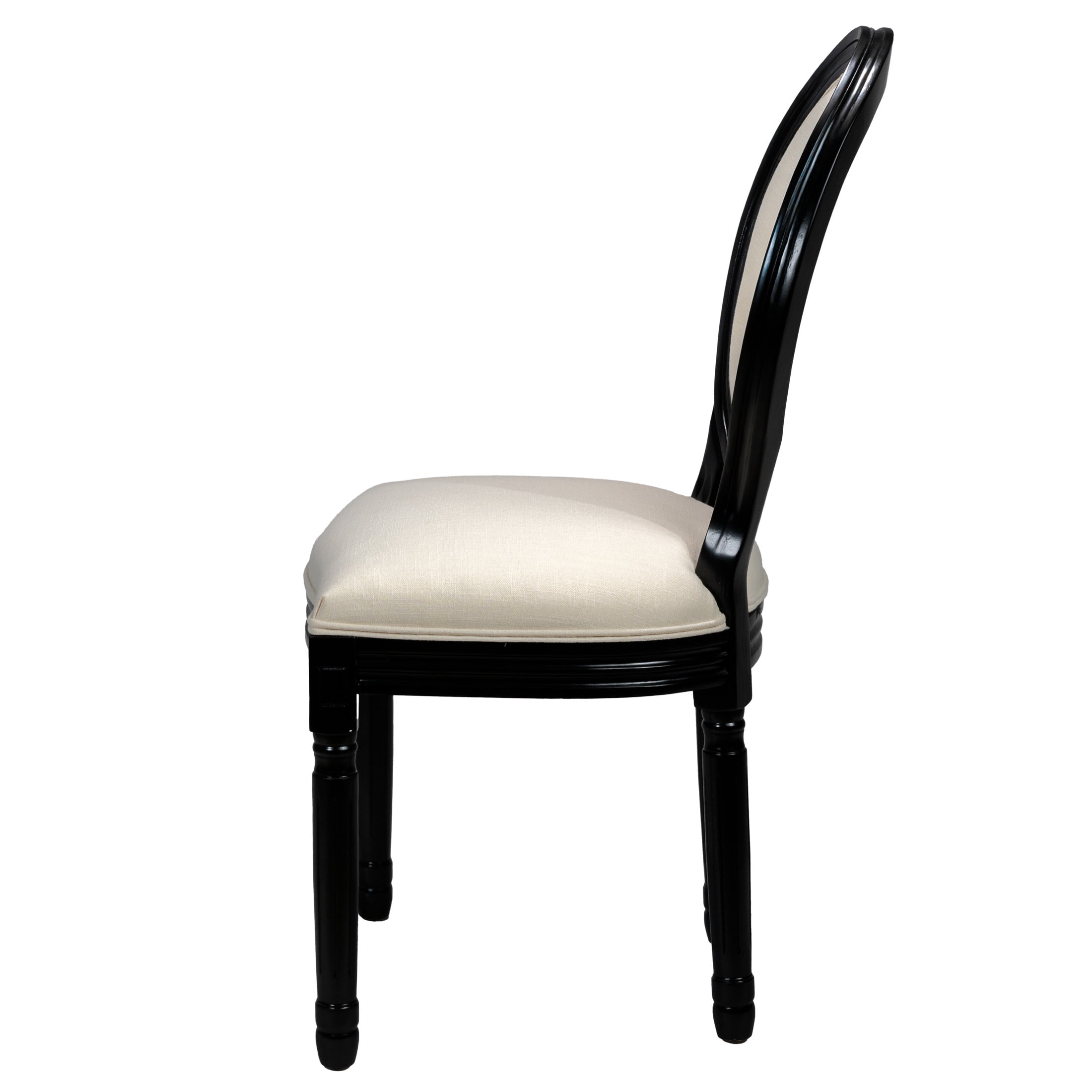 Noble House Caldon French Country Upholstered Dining Chairs with Solid Wood Frame and Padded Back, Beige, Set of 2