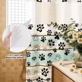 thumbnail image 2 of No Hook Shower Curtain with Built-in Rings - Farmhouse Vintage Washable Waterproof Fabric Bathroom Curtains for Hotel,Rentals, 72 X 72 Inch Long , Pet Dog Paws Wood Texture Green, 2 of 9