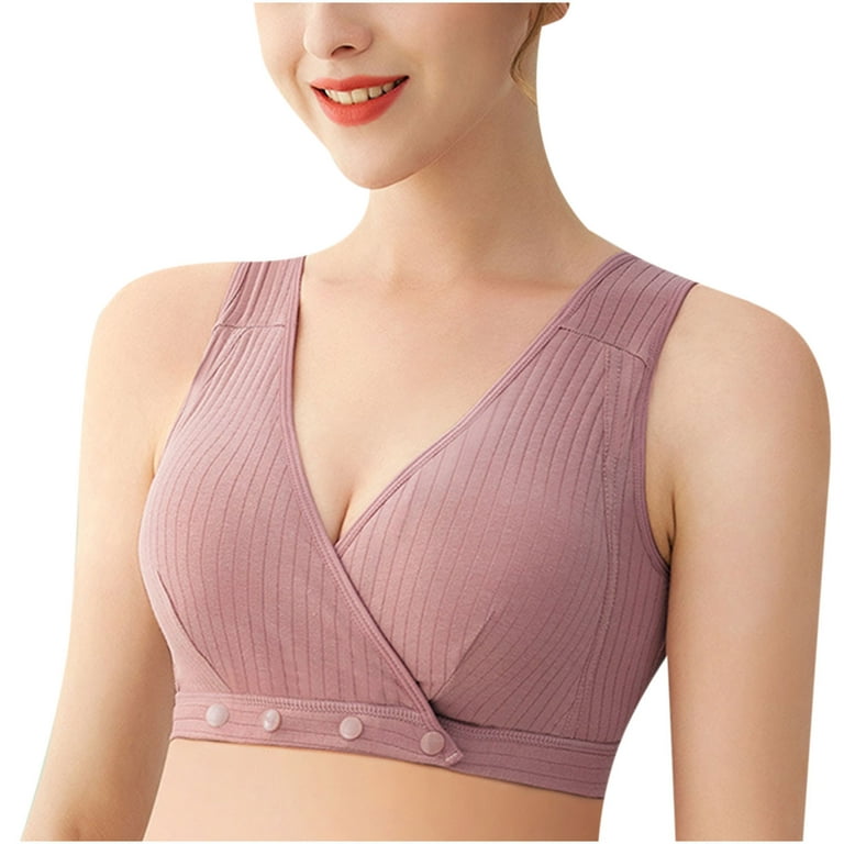 YWDJ Nursing Bras for Breastfeeding Push Up Front Closure Zip Snap Cotton  Maternity Front Close Sagging Breasts Breathable Lightly Ladies Front  Buckle Style Gathers Breastfeeding Purple XXXL 