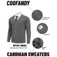 thumbnail image 5 of COOFANDY Men's Cardigan Sweater Button Up V Neck Long Sleeve Slim Fit Knitted Dress Business Sweaters with Pockets, 5 of 5