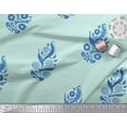 thumbnail image 2 of Soimoi Velvet Fabric Leaves & Floral Block Print Fabric by The Yard 58 Inch Wide, 2 of 3