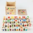 thumbnail image 4 of Wooden Number Building Blocks 27-Piece Educational Set for Toddlers with Alphabet Numbers Patterns & Storage Box, 4 of 6