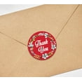 thumbnail image 4 of Darling Souvenir 1.6 Inches Round Daffodil Wreath Elegent Personalized Red Thank You Stickers-45 Pcs, 4 of 4