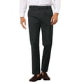 thumbnail image 1 of Pantalones de rayas Inspire Chic para hombre, corte slim, frente plano, traje formal, 34 negro, 1 of 5