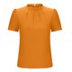 thumbnail image 5 of Blusas de Manga Corta para las Mujeres de la Moda Color Sólido Botón de Verano con Cuello Redondo, Poliéster, 5 of 7