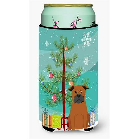 

Merry Christmas Tree Chinese Chongqing Dog Tall Boy Beverage Insulator Hugger