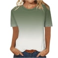 thumbnail image 7 of Ichuanyi Womens Summer Tops Trendy Gradient Color Print Short Sleeve Tshirts Shirts Crew Neck T Shirts Fashion, 7 of 7