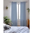 thumbnail image 3 of Blue Pure Color Sheer Curtains 84 Inch Length 2 Panels Set for Living Room/Bedroom, Aesthetics Contemporary Luxury Kitchen Curtains Grommet Semi-Sheer Curtains Drapes Window Treatments 52"x84"x2, 3 of 7