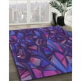 thumbnail image 2 of Ahgly Company Indoor Rectangle Patterned Purple Iris Purple Area Rugs, 6' x 9', 2 of 6