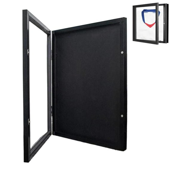 QHUDLV Football Shirt Frame Display, 13 x 13 T-Shirt Frame Shadow Box with Protective Acrylic Door, NEW Black Box Frame for Football Hockey Basketball Baseball Sports Jersey