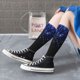 thumbnail image 5 of Fotbe Black Blue Glitter Sparkles Calcetas Divertidas Estampadas para Hombre y Mujer, Calcetas de Algodón hasta la Rodilla para Caminar, Correr, Enfermería y Embarazo, 5 of 6