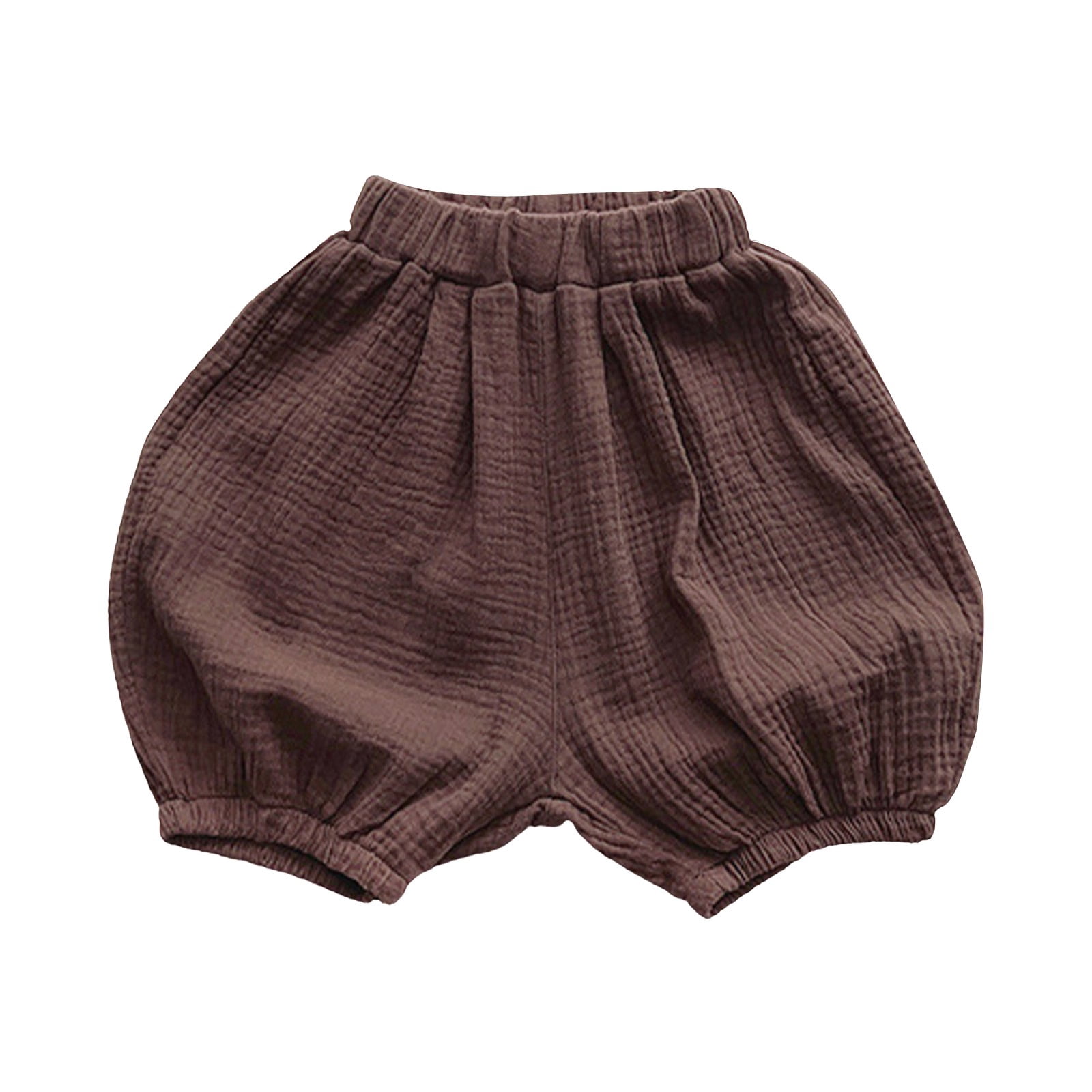 UACY Baby Bloomers for Boys Girls Cotton Linen Bubble Shorts 𝐃iaper 𝐂overs Infant Solid Underwear Cute Summer Clothes ﻿ (Brown, 5-6 Years)