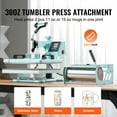 thumbnail image 3 of KFFKFF Heat Press, 12x15 inch, 8-in-1 Transfer Tool, Includes 6-30 oz Cup Press, 360° Rotatable T-Shirt Application, Accurate Digital Settings, for Apparel/Mugs/Caps/Dishes, Green, 3 of 9