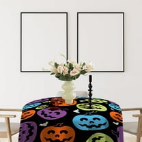 BZPIZ Round Halloween Table Runner Halloween Dinner Table Runner Favors Supplies for Table Decor Indoor Outdoor Backdrop Banner