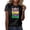 Black, variant on Landzoo One Women Casual Fashion Round Neck Short Sleeve Color Printed T Shirt Top Stylish Beautiful Women's T-Shirts
