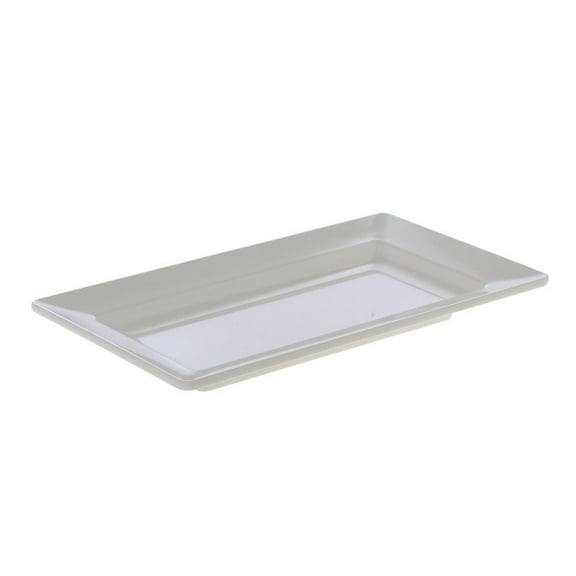 HUBERT® Platter Rectangular White Melamine - 14" L x 8" W x 1 1/2 H