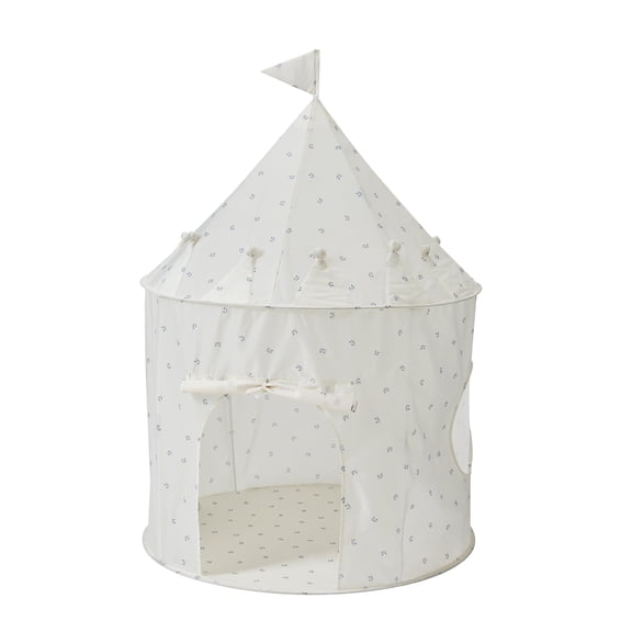 3 Sprouts Kids Play Tent Playhouse Castle with Recycled Fabric for Indoor and Outdoor Games in Blueberry Ivory