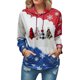 thumbnail image 1 of Sudaderas con capucha para mujer Estilo navideño Cordón Contraste Color Bolsillo frontal Sudadera con capucha para mujer para oficina Citas Fiesta Manga de copo de nieve XXL, 1 of 5
