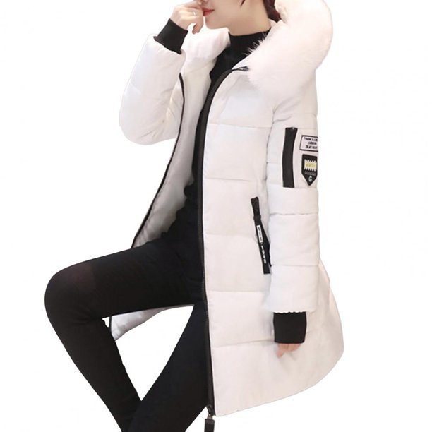 Chaqueta larga con cuello de piel para mujer, abrigos básicos gruesos, Parkas acolchadas de algodón, ropa de invierno, novedad de 2024