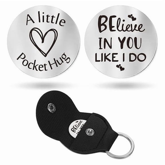 Luoshdecor Pocket Hug Token Gift Keychain Christmas Birthday Gifts，Inspirational Greeting Card for Women Men Couple