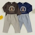 thumbnail image 5 of GYRATEDREAM Newborn Baby Boy Girl Thanksgiving Day Outfit Infant Long Sleeve Turkey Print Romper Bodysuit Top Pant Set 2Pcs Toddler Fall Winter Clothes Brown for 0-18 Months, 5 of 5