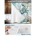 thumbnail image 3 of No Hook Coastal Crab Shower Curtain with Snap in Liner Set, Teal Nautical Beach Starfish Vintage Waterproof Fabric Bathroom Curtains with See Through Top Window, Hotel Style Modern 66 x 72 Inch, 3 of 7