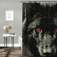 thumbnail image 2 of Orinice Wolf Gothic Art Bathroom Decor Set Colorful Luxurious Graphic Polyester Fabric Fashion Bathroom Decor Sets with Hooks Size 100％ Polyester Home Bathtubs Bathroom Curtain Decoration Washable, 2 of 7