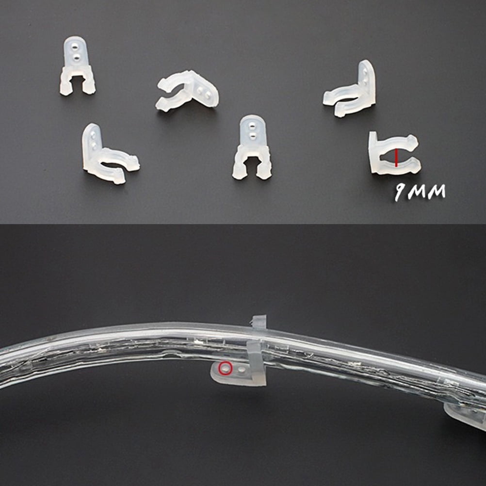 100 Pcs LED Rope Light Clips Holder PC Rope Light Mounting Clips with