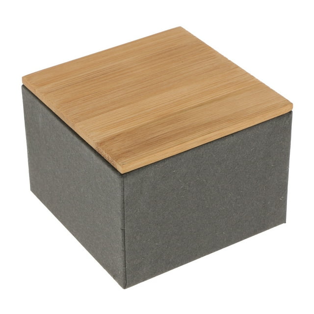 jifeng Bamboo Lid Tea Storage Box Organizer Container Wood Container A A