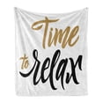 thumbnail image 1 of Saying Soft Flannel Fleece Throw Blanket, Coffee Break Conceptual Time to Relax Hand-drawn Lettering, Cozy Plush for Indoor and Outdoor Use, 50" x 70", Dark Taupe Pale Coffee, by Ambesonne, 1 of 6