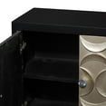 thumbnail image 5 of DecMode Black Modern Rectangular Wood Cabinet with Crescent Moon Pattern, 31"W x 32"H, 5 of 18