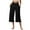 Black, variant on ZKCCNUK Summer Plus Size Capris for Women Casual Loose Soft Solid Color Mid Waist Pants Trousers S-3XL