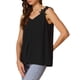 thumbnail image 4 of INSPIRAR CHIC Top de Encaje Sin Mangas para Mujeres, Camiseta de Cuello en V, S Negro, 4 of 6