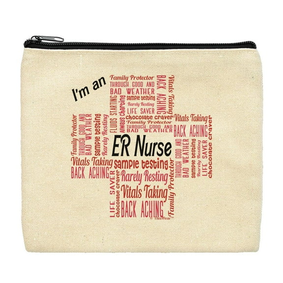 ThisWear ER Nurse Gifts for Women I'm an ER Nurse Essential Attributes Makeup Bag